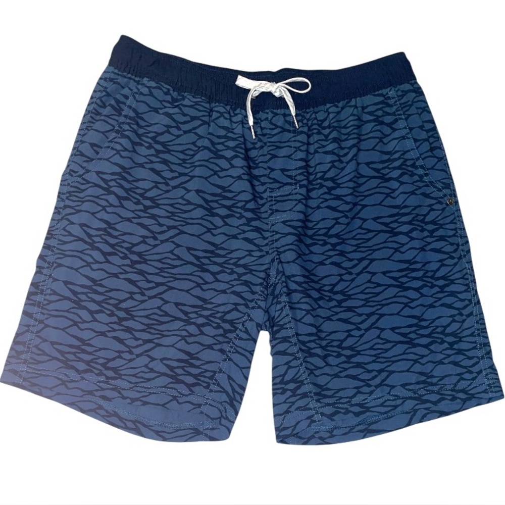 Men's VUORI The Rise The Shine Blue Wave Drawstring Shorts Size Large